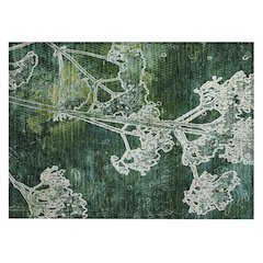 Machine Washable Indoor/Outdoor Chantille ACN2239 Teal 1'8" x 2'6" Rug