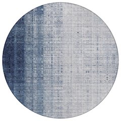 Machine Washable Indoor/Outdoor Chantille ACN2240 Blue 8' x 8' Round Rug