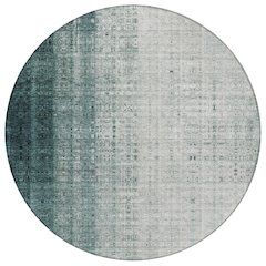 Machine Washable Indoor/Outdoor Chantille ACN2240 Teal 8' x 8' Round Rug