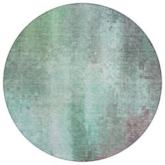 Machine Washable Indoor/Outdoor Chantille ACN2241 Teal 8' x 8' Round Rug