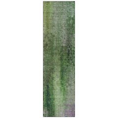 Machine Washable Indoor/Outdoor Chantille ACN2241 Green 2'3" x 7'6" Runner Rug
