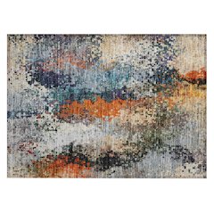 Machine Washable Indoor/Outdoor Chantille ACN2242 Blue 1'8" x 2'6" Rug