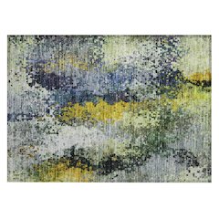 Machine Washable Indoor/Outdoor Chantille ACN2242 Green 1'8" x 2'6" Rug