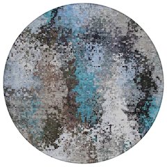 Machine Washable Indoor/Outdoor Chantille ACN2242 Brown 8' x 8' Round Rug