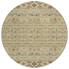 Machine Washable Indoor/Outdoor Chantille ACN2244 Green 8' x 8' Round Rug