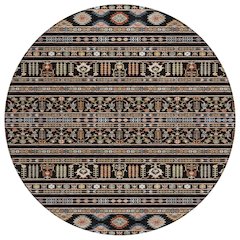 Machine Washable Indoor/Outdoor Chantille ACN2244 Black 8' x 8' Round Rug