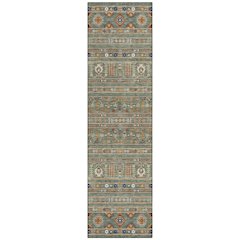 Machine Washable Indoor/Outdoor Chantille ACN2244 Green 2'3" x 7'6" Runner Rug