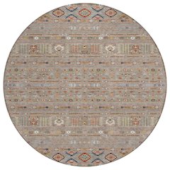 Machine Washable Indoor/Outdoor Chantille ACN2244 Brown 8' x 8' Round Rug