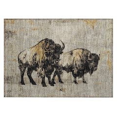 Machine Washable Indoor/Outdoor Chantille ACN2245 Brown 1'8" x 2'6" Rug