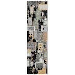 Machine Washable Indoor/Outdoor Chantille ACN2246 Black 2'3" x 7'6" Runner Rug