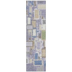 Machine Washable Indoor/Outdoor Chantille ACN2246 Purple 2'3" x 7'6" Runner Rug