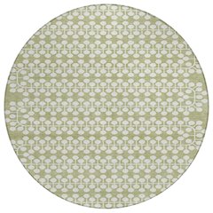 Machine Washable Indoor/Outdoor Chantille ACN2247 Green 8' x 8' Round Rug
