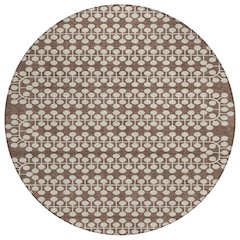 Machine Washable Indoor/Outdoor Chantille ACN2247 Brown 8' x 8' Round Rug