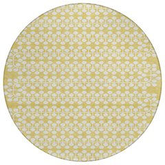 Machine Washable Indoor/Outdoor Chantille ACN2247 Gold 8' x 8' Round Rug