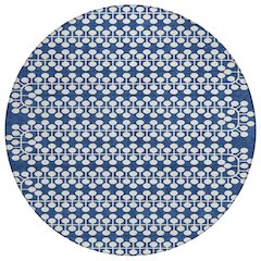 Machine Washable Indoor/Outdoor Chantille ACN2247 Blue 8' x 8' Round Rug