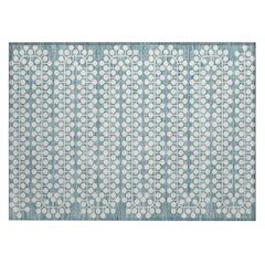 Machine Washable Indoor/Outdoor Chantille ACN2247 Teal 1'8" x 2'6" Rug