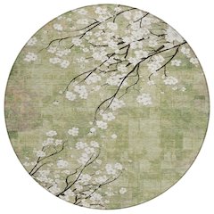 Machine Washable Indoor/Outdoor Chantille ACN2248 Green 8' x 8' Round Rug