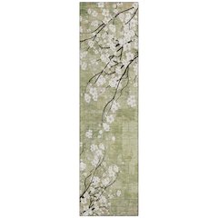 Machine Washable Indoor/Outdoor Chantille ACN2248 Green 2'3" x 7'6" Runner Rug