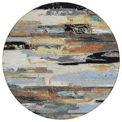 Machine Washable Indoor/Outdoor Chantille ACN2249 Black 8' x 8' Round Rug