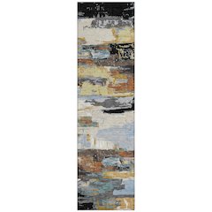 Machine Washable Indoor/Outdoor Chantille ACN2249 Black 2'3" x 7'6" Runner Rug