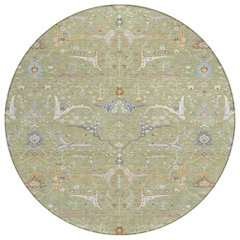 Machine Washable Indoor/Outdoor Chantille ACN2250 Green 8' x 8' Round Rug