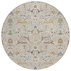 Machine Washable Indoor/Outdoor Chantille ACN2250 Brown 8' x 8' Round Rug