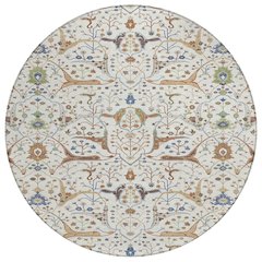 Machine Washable Indoor/Outdoor Chantille ACN2250 Ivory 8' x 8' Round Rug