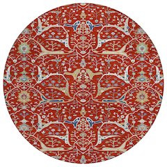 Machine Washable Indoor/Outdoor Chantille ACN2250 Red 8' x 8' Round Rug