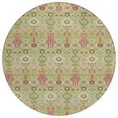 Machine Washable Indoor/Outdoor Chantille ACN2251 Green 8' x 8' Round Rug