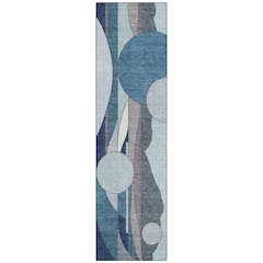 Machine Washable Indoor/Outdoor Chantille ACN2252 Blue 2'3" x 7'6" Runner Rug