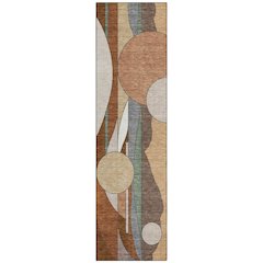 Machine Washable Indoor/Outdoor Chantille ACN2252 Orange 2'3" x 7'6" Runner Rug