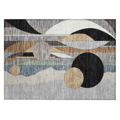 Machine Washable Indoor/Outdoor Chantille ACN2252 Gray 1'8" x 2'6" Rug