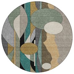 Machine Washable Indoor/Outdoor Chantille ACN2252 Brown 8' x 8' Round Rug