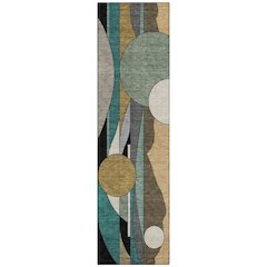 Machine Washable Indoor/Outdoor Chantille ACN2252 Brown 2'3" x 7'6" Runner Rug