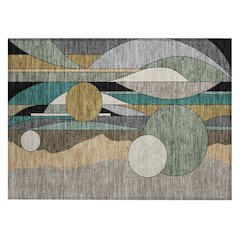 Machine Washable Indoor/Outdoor Chantille ACN2252 Brown 1'8" x 2'6" Rug