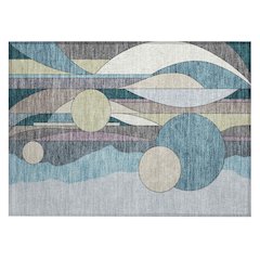 Machine Washable Indoor/Outdoor Chantille ACN2252 Teal 1'8" x 2'6" Rug