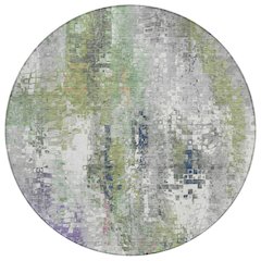 Machine Washable Indoor/Outdoor Chantille ACN2254 Green 8' x 8' Round Rug