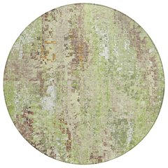Machine Washable Indoor/Outdoor Chantille ACN2254 Green 8' x 8' Round Rug