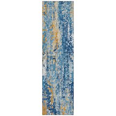 Machine Washable Indoor/Outdoor Chantille ACN2254 Blue 2'3" x 7'6" Runner Rug