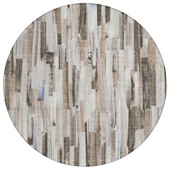 Machine Washable Indoor/Outdoor Chantille ACN2255 Brown 8' x 8' Round Rug
