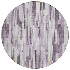Machine Washable Indoor/Outdoor Chantille ACN2255 Purple 8' x 8' Round Rug