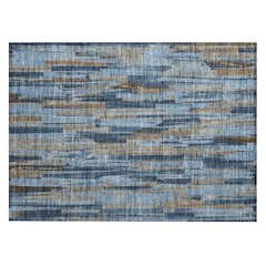Machine Washable Indoor/Outdoor Chantille ACN2255 Blue 1'8" x 2'6" Rug