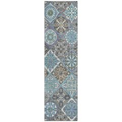 Machine Washable Indoor/Outdoor Chantille ACN2256 Teal 2'3" x 7'6" Runner Rug