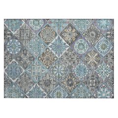 Machine Washable Indoor/Outdoor Chantille ACN2256 Teal 1'8" x 2'6" Rug