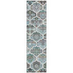 Machine Washable Indoor/Outdoor Chantille ACN2257 Teal 2'3" x 7'6" Runner Rug