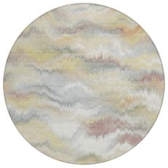 Machine Washable Indoor/Outdoor Chantille ACN2258 Brown 8' x 8' Round Rug