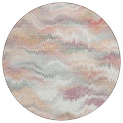 Machine Washable Indoor/Outdoor Chantille ACN2258 Orange 8' x 8' Round Rug