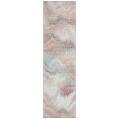Machine Washable Indoor/Outdoor Chantille ACN2258 Orange 2'3" x 7'6" Runner Rug