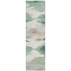 Machine Washable Indoor/Outdoor Chantille ACN2259 Green 2'3" x 7'6" Runner Rug