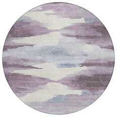 Machine Washable Indoor/Outdoor Chantille ACN2259 Purple 8' x 8' Round Rug